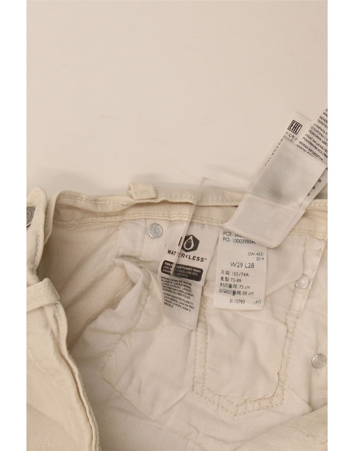 Levi's Damen 501 Straight Jeans W29 L28 Off White Baumwolle