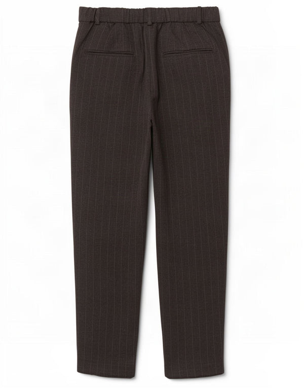 Zara Damen Tapered Cropped-Hose XS W24 L23 Graue Nadelstreifen-Viskose