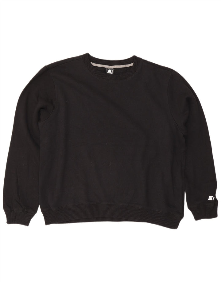 STARTER Übergroßer Damen-Sweatshirt-Pullover, UK 18, XL, schwarze Baumwolle