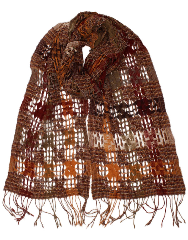 Suantrai Damen-Rechteckschal, Einheitsgröße, braun, geometrisch, Schurwolle, Bohemian-Stil