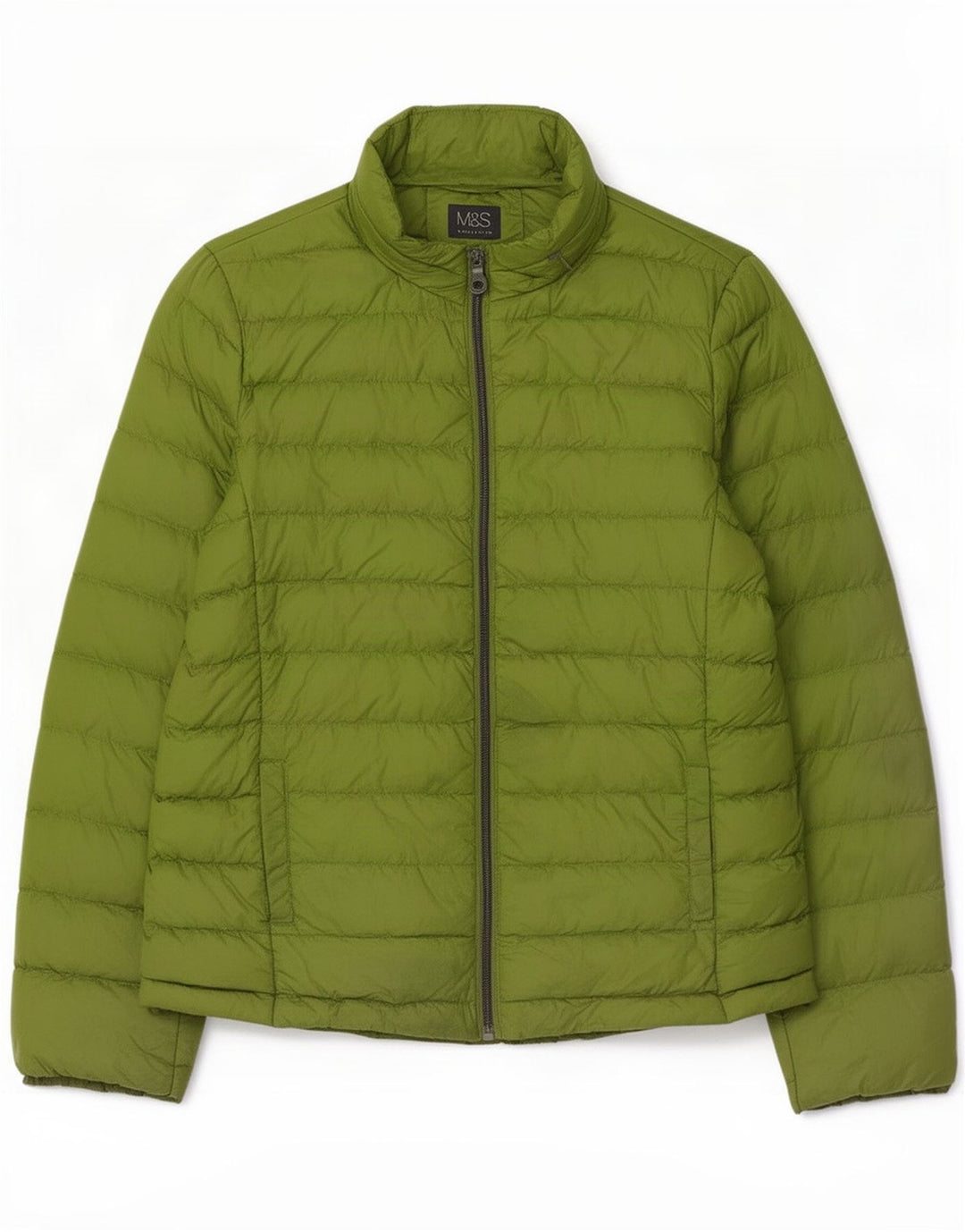Marks & Spencer Damen Wattierte Jacke UK 12 Mittelgrünes Polyamid