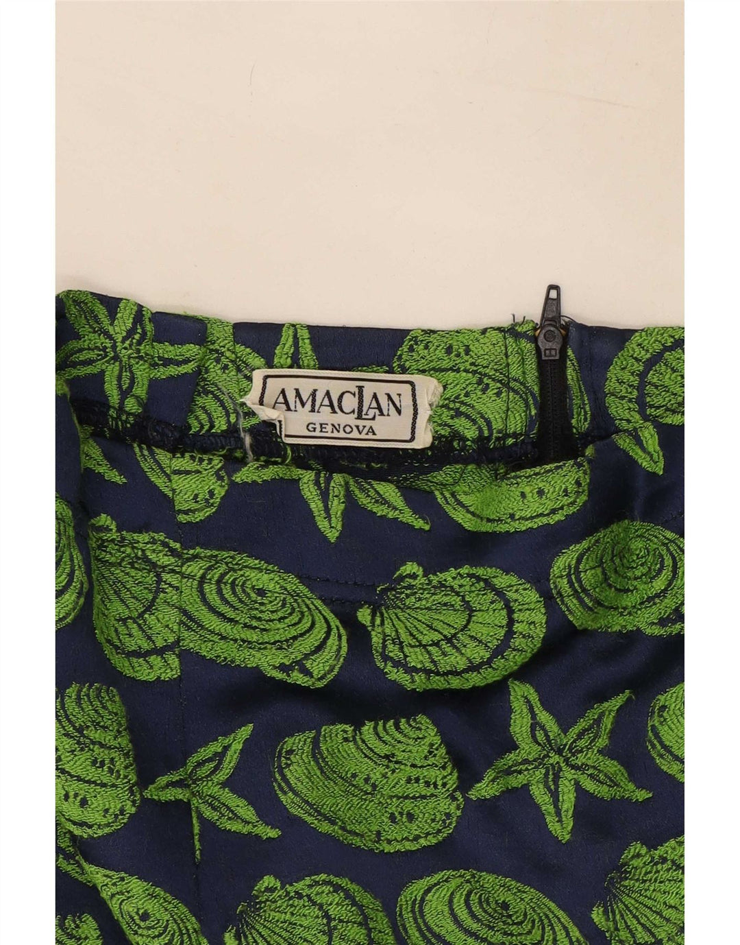 Vintage Damen Bleistiftrock mit abstraktem Muster, mittelgroß, W28, Marineblau