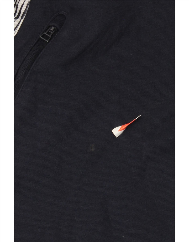 Adidas Herren-Sweatshirt mit Reißverschluss am Hals, groß, Marineblau, Farbblock