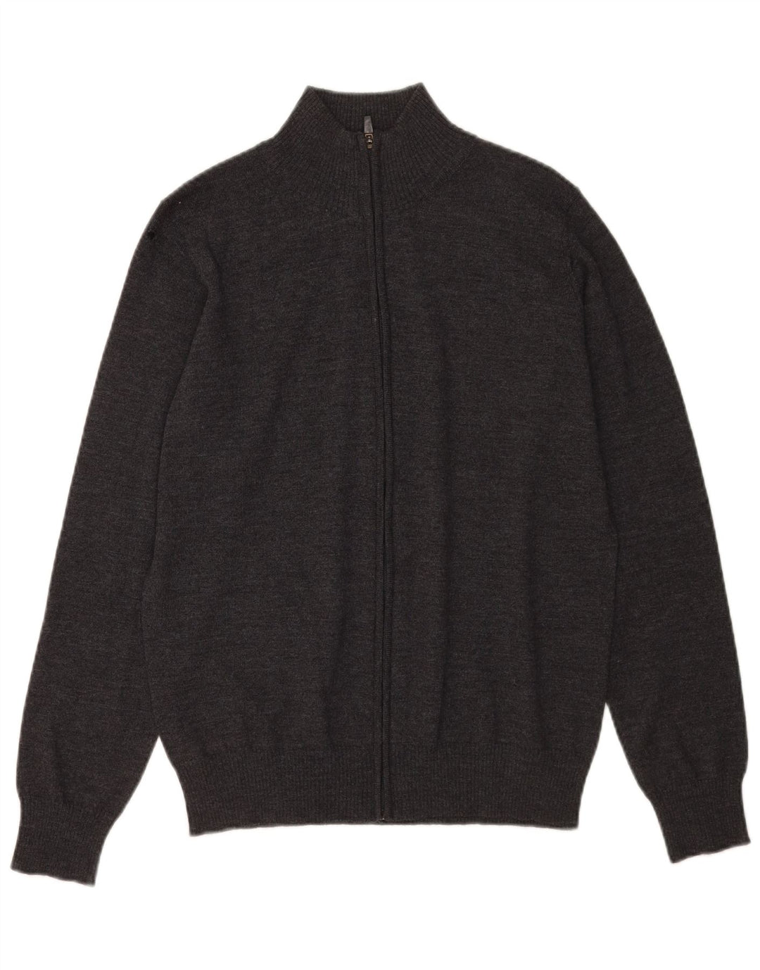 Zara Herren-Cardigan-Pullover aus mittelgrauer Wolle