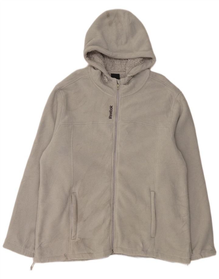 Reebok Herren Kapuzen-Fleecejacke UK 42 XL Grau Polyester
