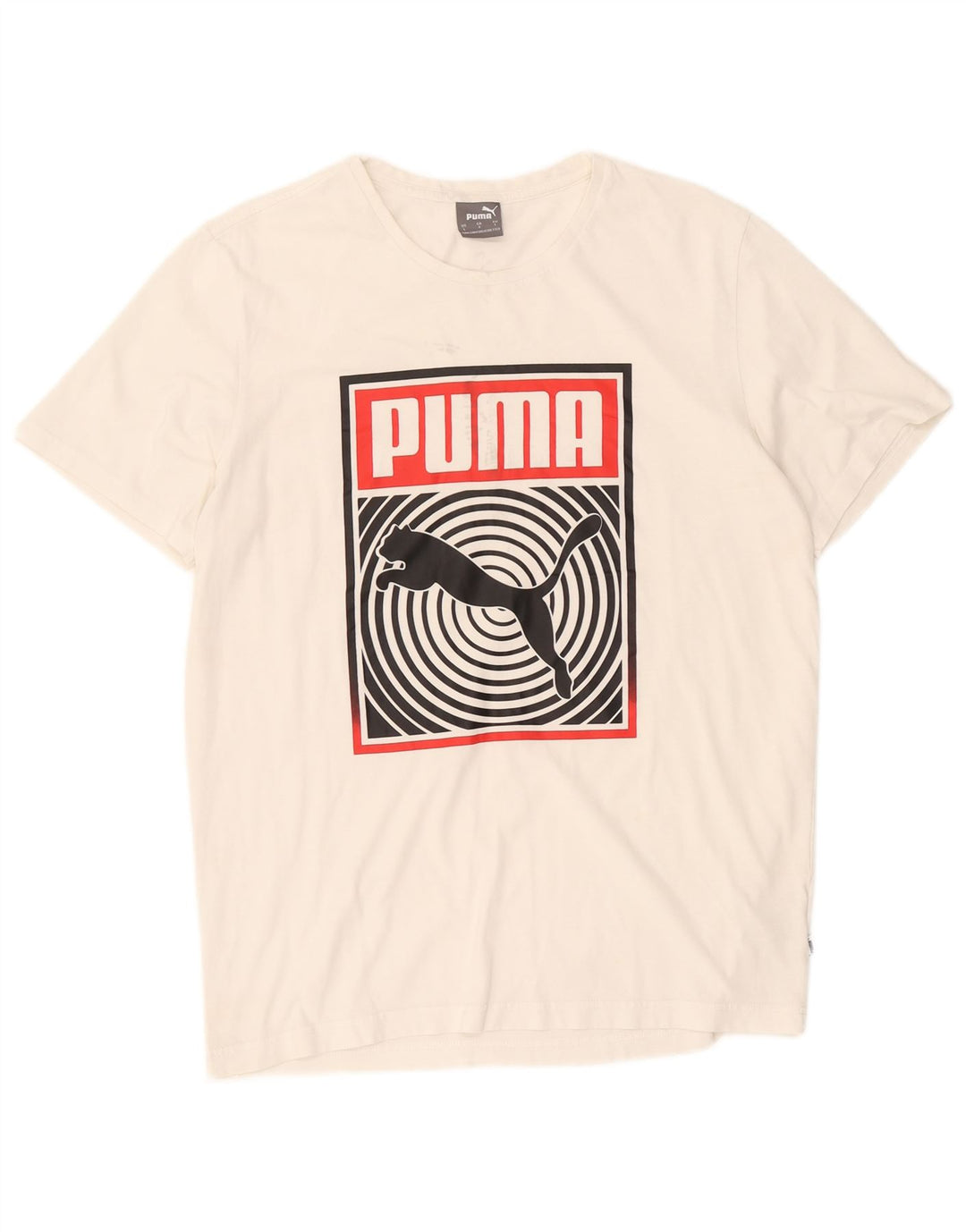 Puma Herren-T-Shirt mit Grafik, groß, aus weißer Baumwolle