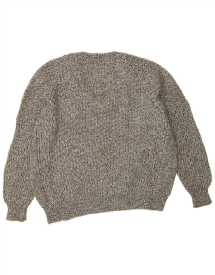 Jack Wills Damen-Pullover mit V-Ausschnitt, Gr. 8, Grau, Polyester