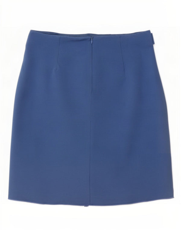 Gerader Damenrock von M&Co UK 12 Medium W30 Blaue Viskose