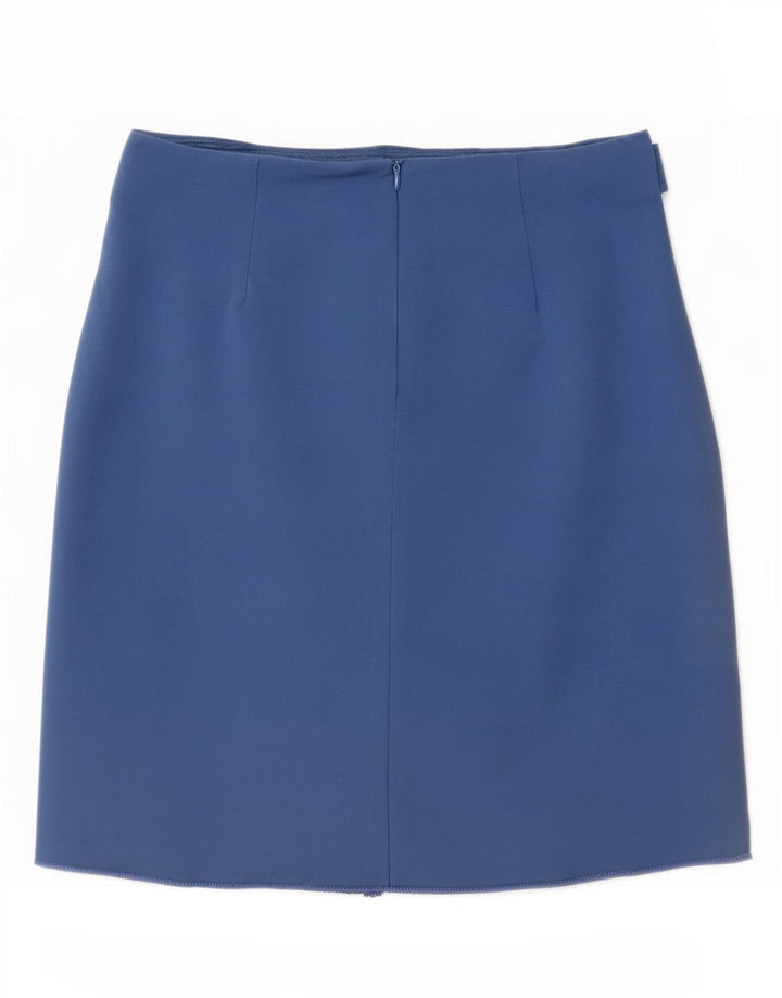 Gerader Damenrock von M&Co UK 12 Medium W30 Blaue Viskose