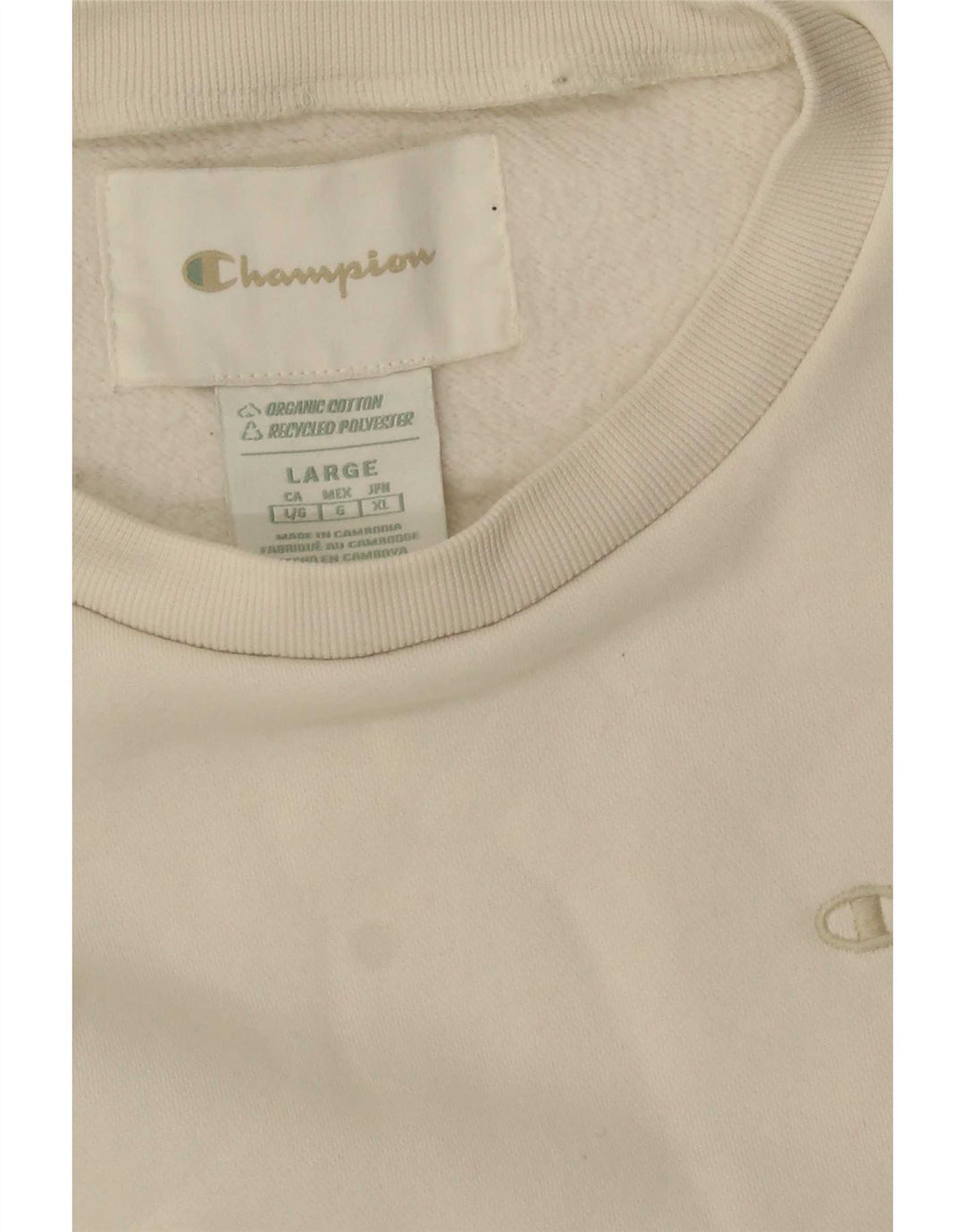 Champion Damen-Sweatshirt in Übergröße, Größe UK 16, Größe L, cremefarbene Baumwolle
