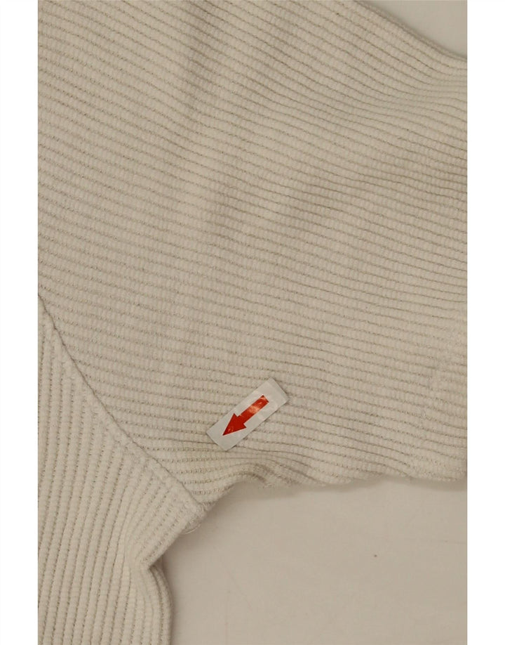 Übergroßes T-Shirt-Oberteil von Zara für Damen, UK 10, Größe S, weiße Baumwolle