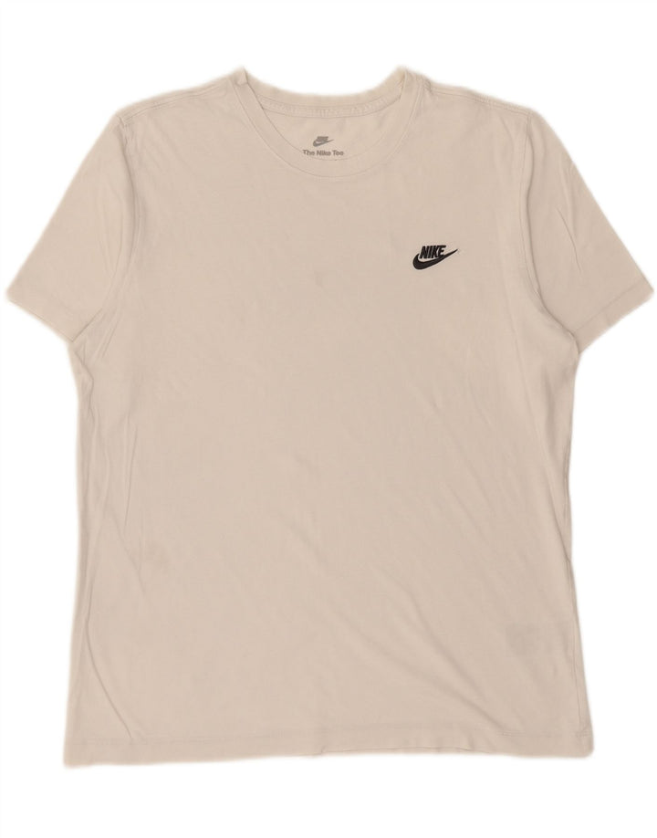 NIKE Herren T-Shirt Top Large Weiß Baumwolle