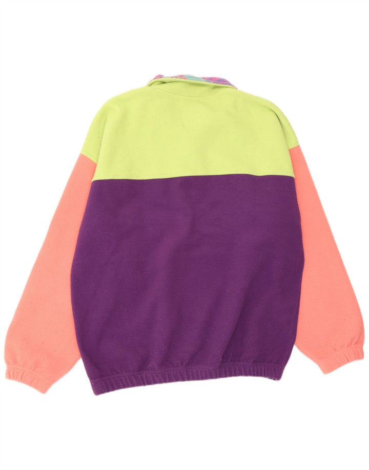 Benetton Herren-Fleecepullover mit Reißverschluss am Hals, XL, mehrfarbig, geometrisch, Polyester