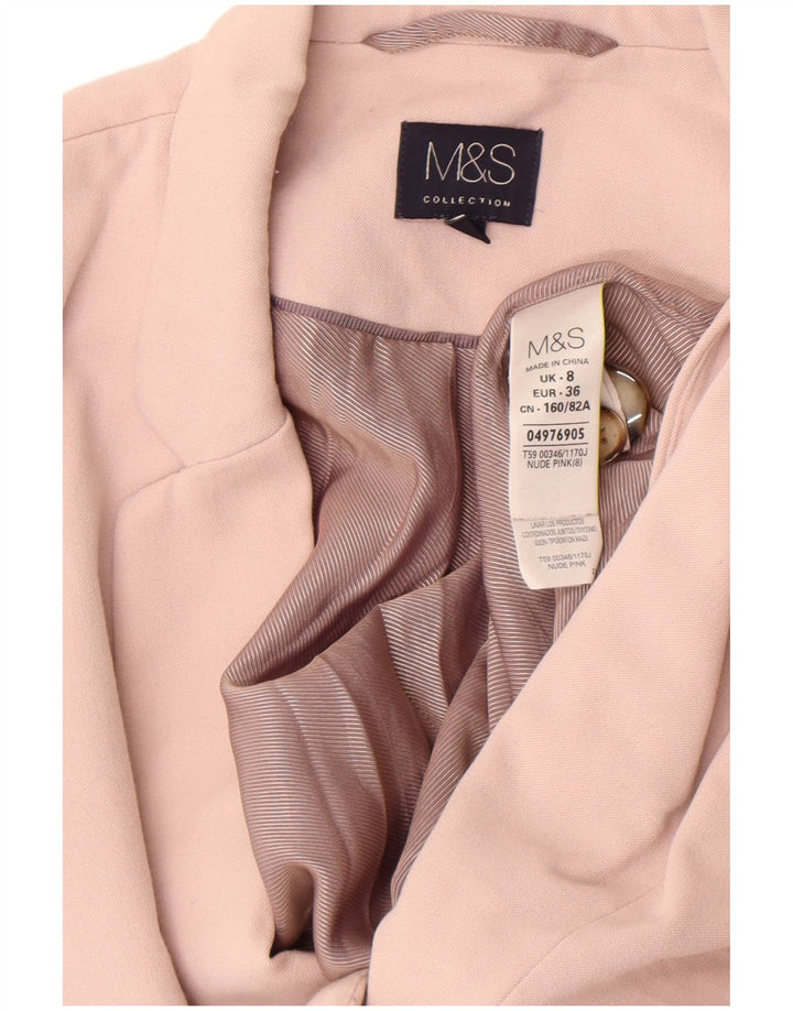 Marks & Spencer Damen-Blazer mit 1 Knopf, Gr. 8, Rosa, Polyester