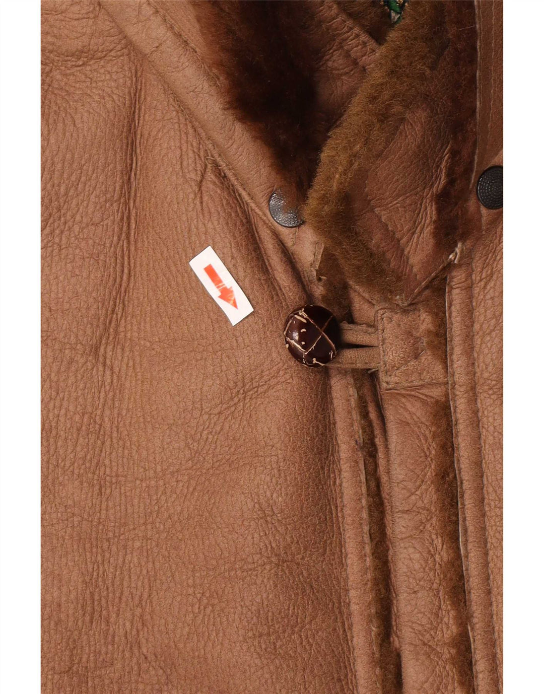 Coveri Herren-Mantel aus Lammfell mit Kapuze, EU 54, 2XL, braunes Leder