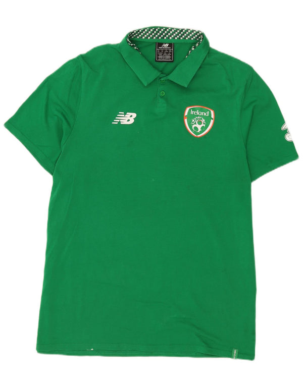 New Balance Herren Irland Grafik Poloshirt XL Grün Baumwolle