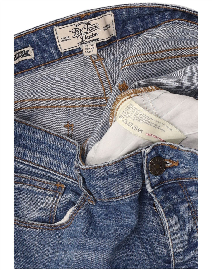 Fat Face Damen Denim-Bermudashorts UK 12 Medium W32 Blaue Baumwolle