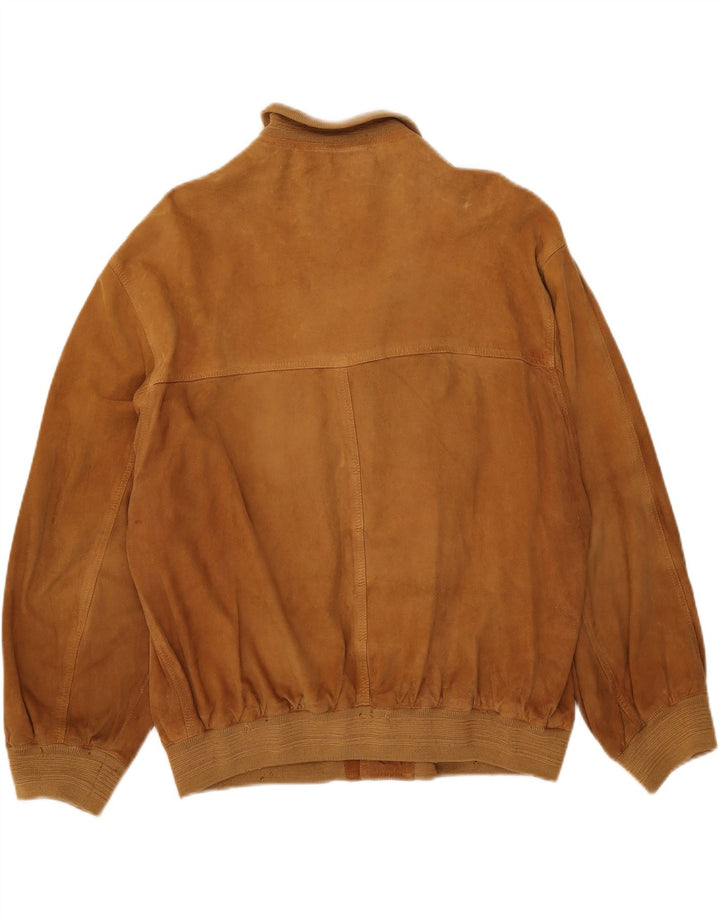 Vintage Herren Wildleder Bomberjacke UK 40 Large Beige