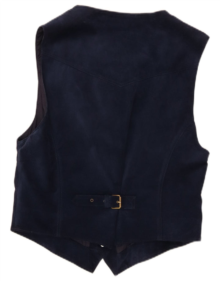 Vintage Herren Wildlederweste Klein Marineblau