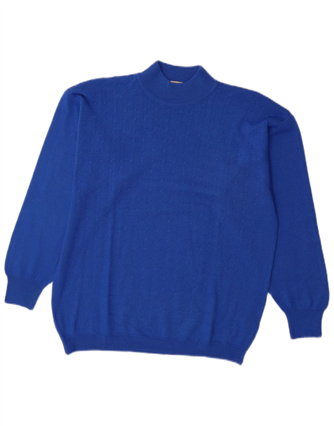 Paolo Ottaviani Herren-Pullover mit Rollkragen, mittelblaue Wolle