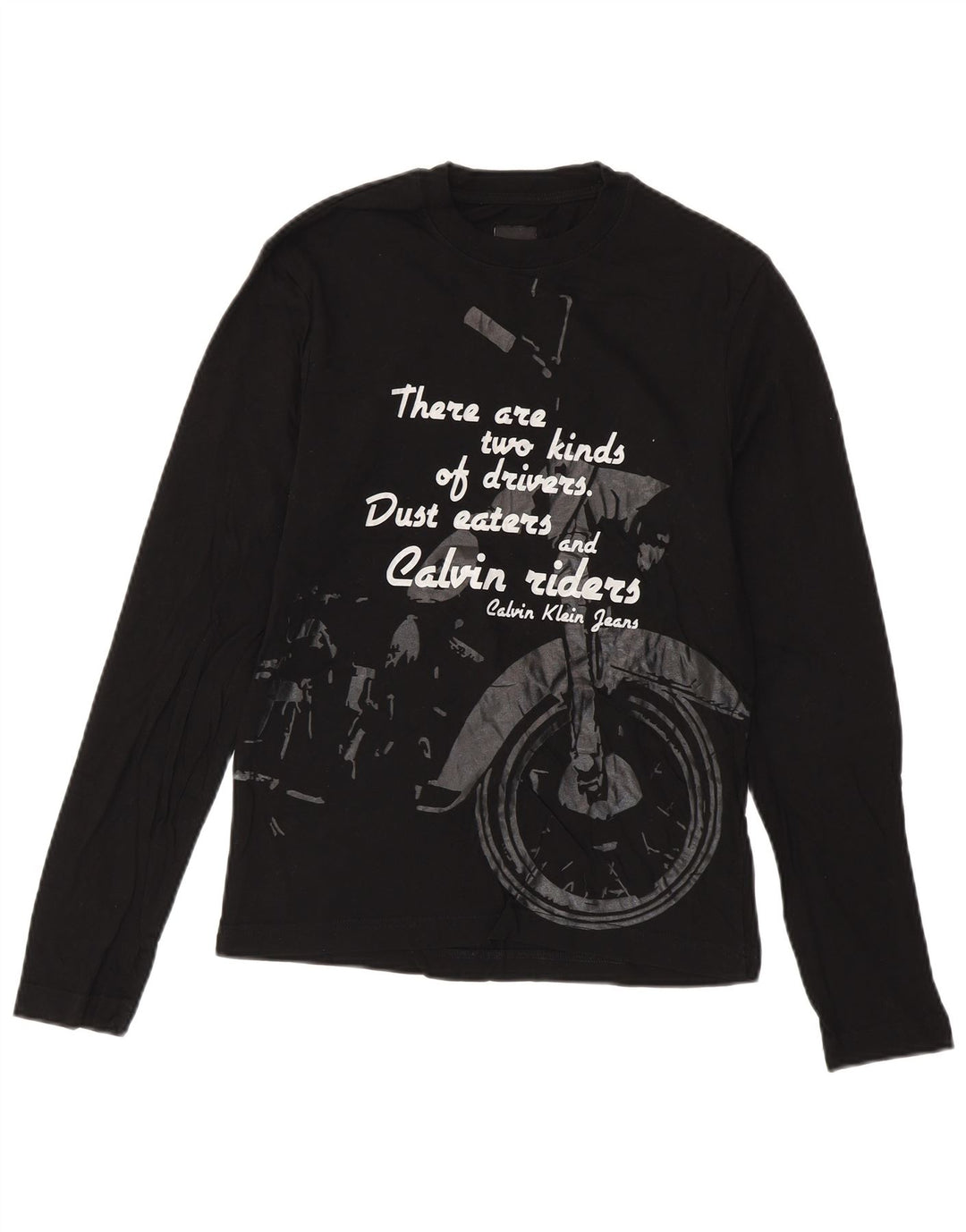 CALVIN KLEIN JEANS Herren Graphic Top Langarm Small Schwarz Baumwolle
