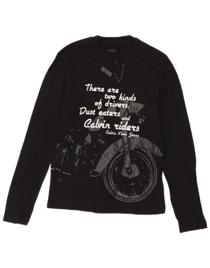 CALVIN KLEIN JEANS Herren Graphic Top Langarm Small Schwarz Baumwolle