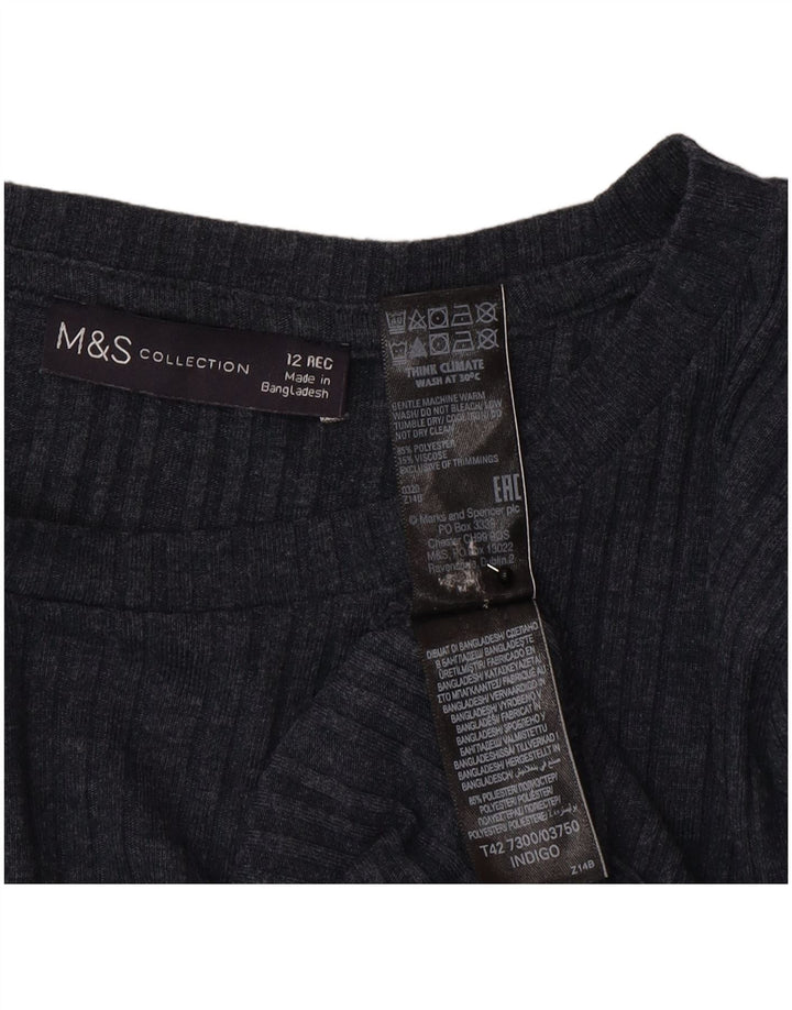 Marks & Spencer Damen Pulloverkleid UK 12 Medium Marineblau Polyester