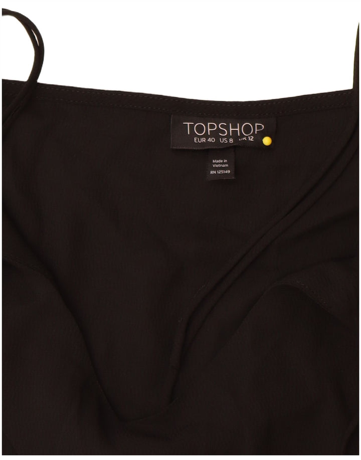 Topshop Damen Cami Top UK 12 Medium Schwarz Polyester