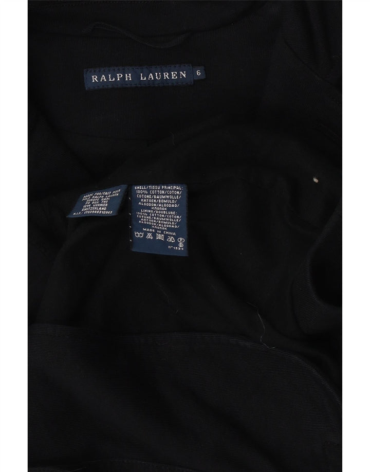 Ralph Lauren Damen-Blazerjacke mit 3 Knöpfen, US 6, mittelschwarz, Baumwolle