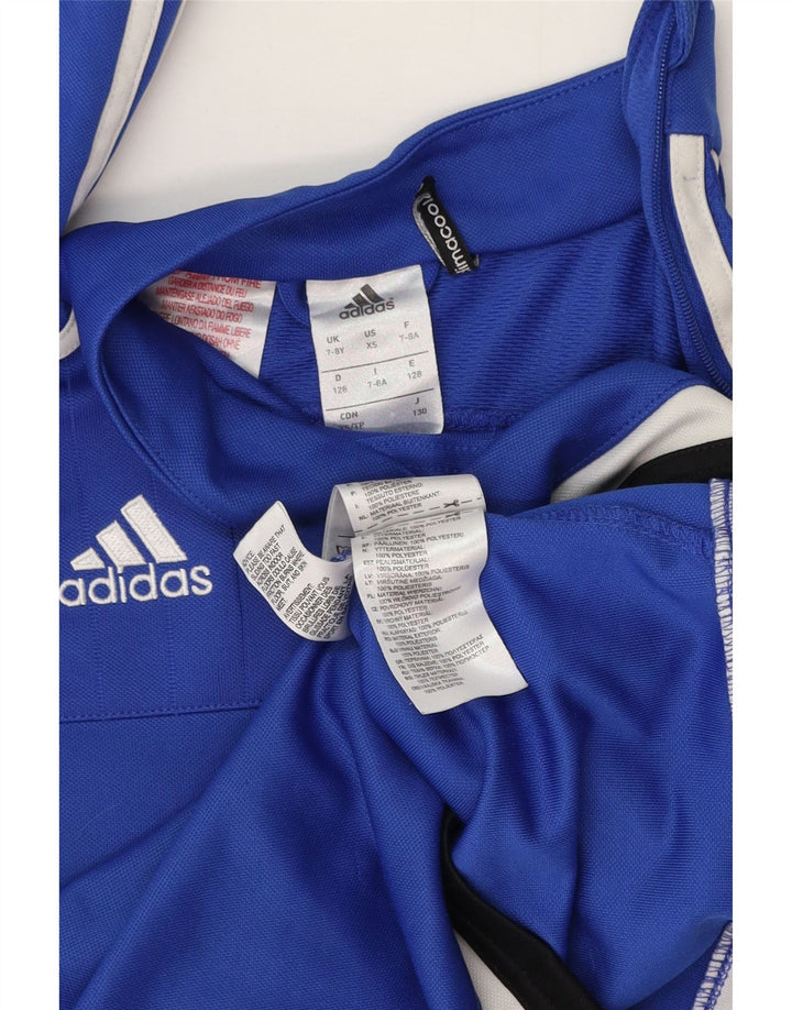 ADIDAS Boys Vauxhall Graphic Pullover Tracksuit Top 7-8 Years Blue