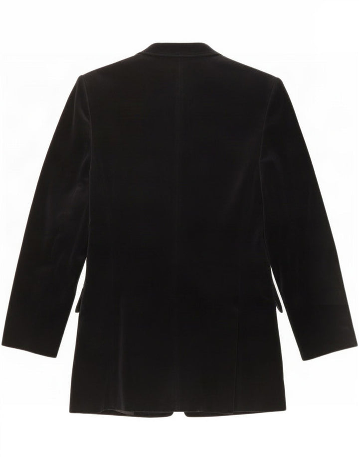 Benetton Damen-Blazer aus Samt mit 6 Knöpfen, Größe IT 42, mittelmarineblaue Baumwolle