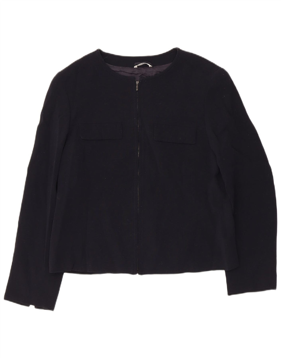 Max Mara Damen Blazer Jacke UK 16 Große marineblaue Schurwolle