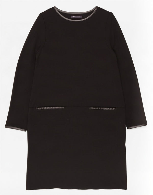 Marks & Spencer Damen-Etuikleid mit langen Ärmeln, Gr. 16, Schwarz