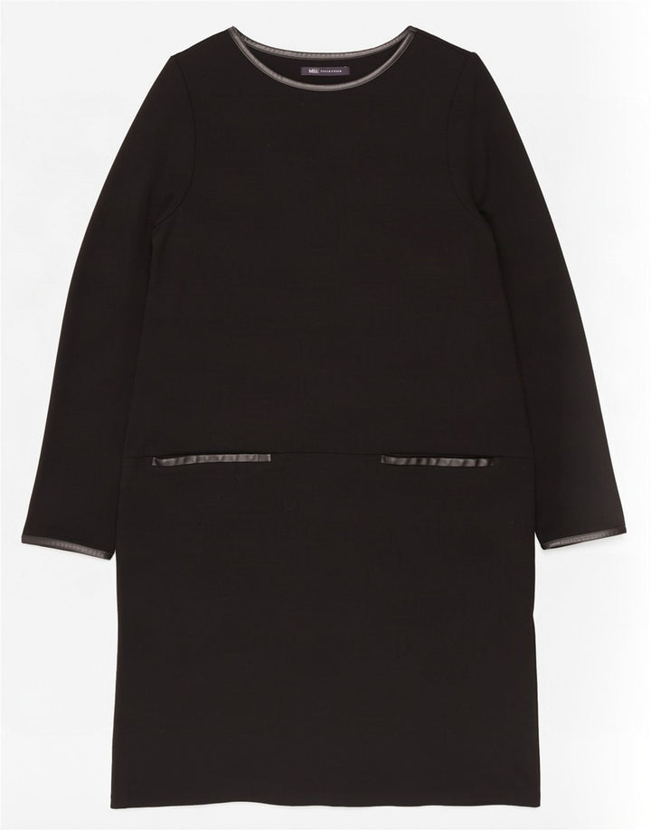 Marks & Spencer Damen-Etuikleid mit langen Ärmeln, Gr. 16, Schwarz