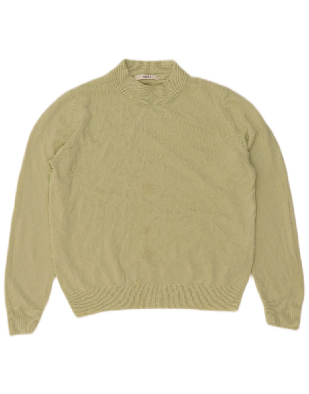 Marks & Spencer Damen Crop Rollkragenpullover Pullover UK 12 Mittelgrün