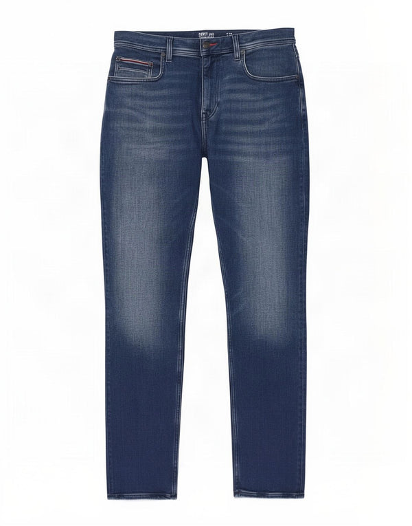Tommy Hilfiger Herren Denton Straight Jeans W34 L32 Blaue Baumwolle
