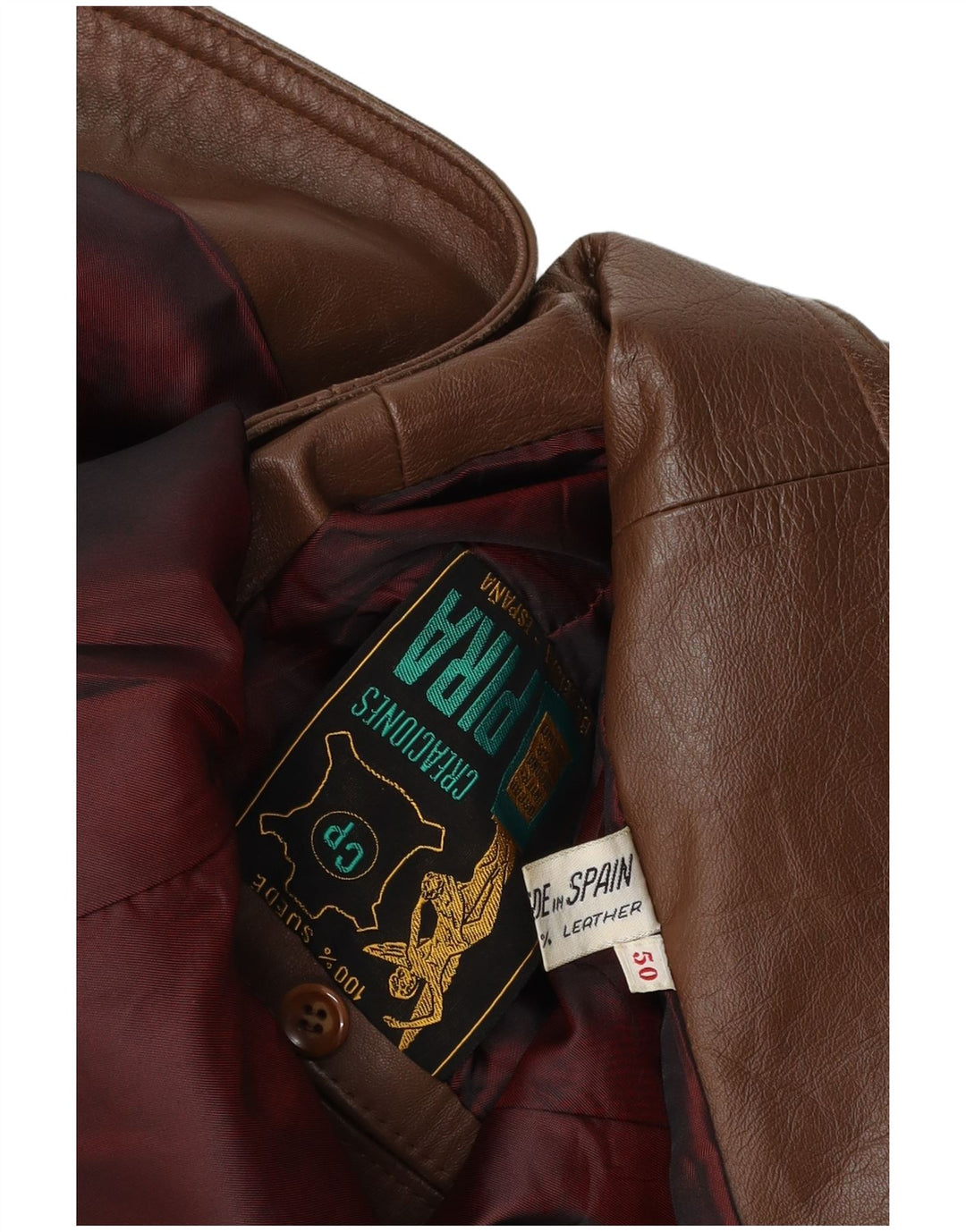 Vintage Herren 3 Knopf Leder Blazer Jacke EU 50 Großes braunes Wildleder