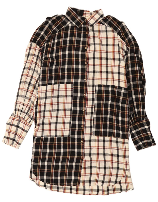 French Connection Damen-Hemdkleid, Gr. 10, klein, mehrfarbig, kariert
