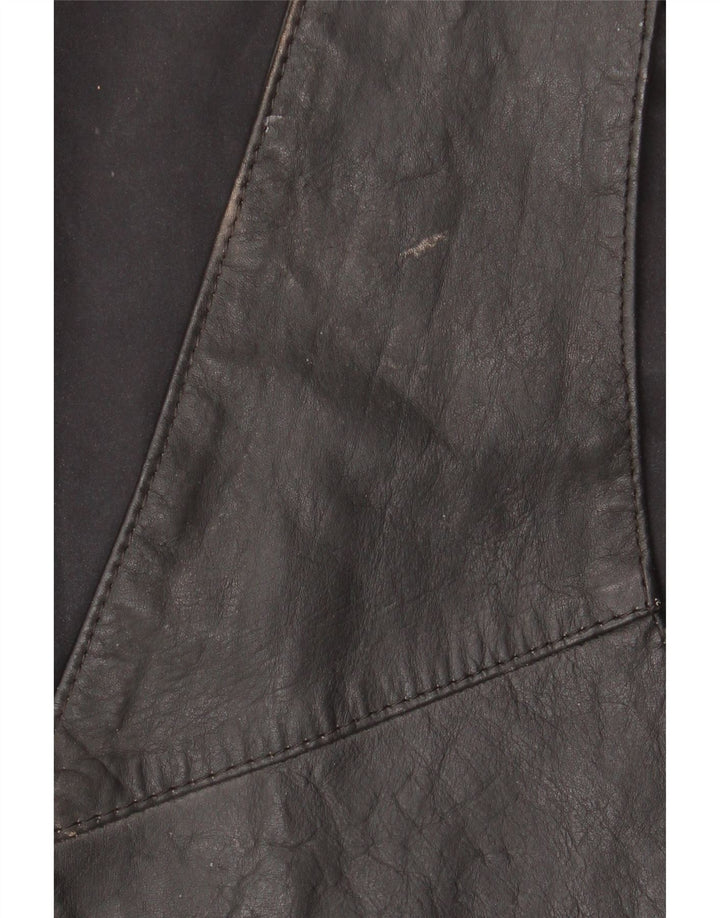 Vintage Herren Lederweste Groß Schwarz