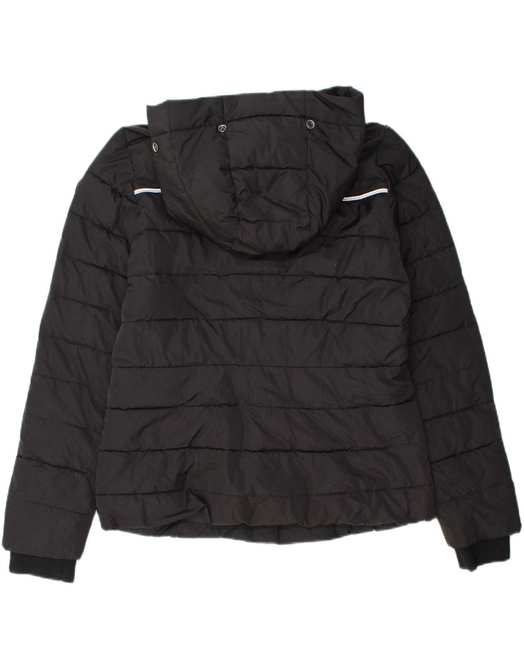 Superdry Wattierte Damenjacke mit Kapuze, UK 14, Mittelschwarz, Polyester