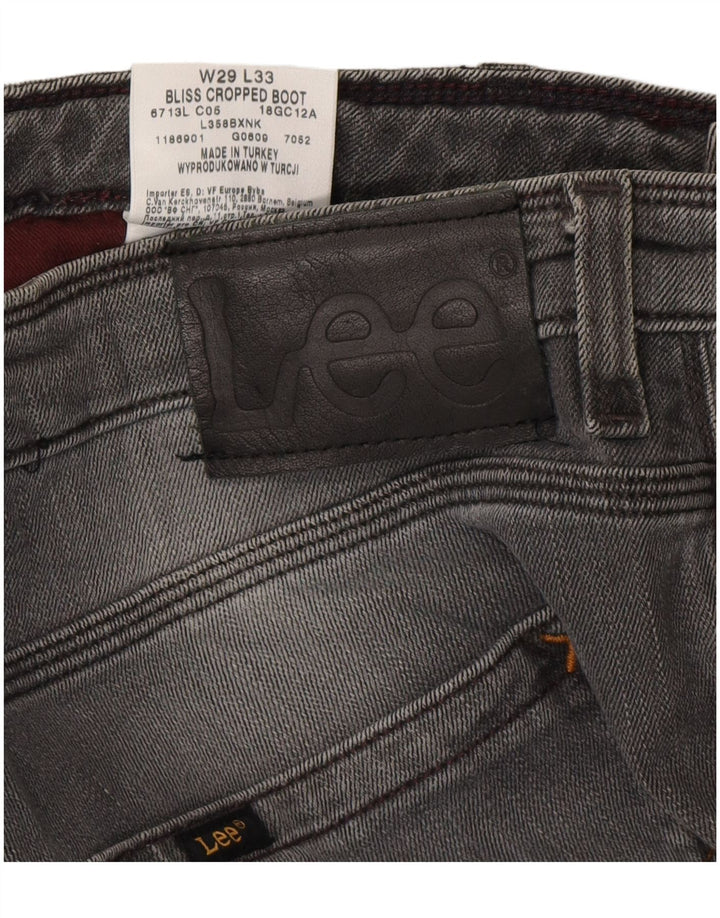 LEE Damen Bliss Crop Bootcut Jeans W29 L28 Graue Baumwolle