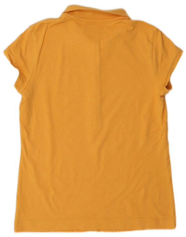 Calvin Klein Damen Poloshirt UK 14 Mittelgelbe Baumwolle