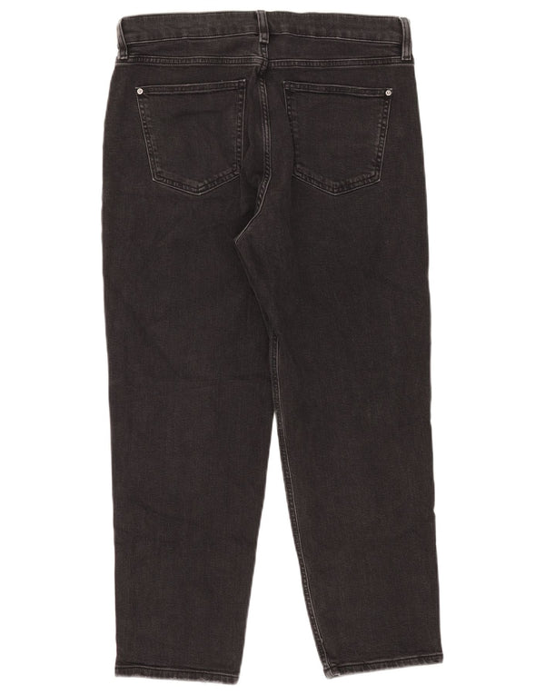 Marks & Spencer Damen Boyfriend Straight Jeans UK 14 Large W34 L26 Schwarz