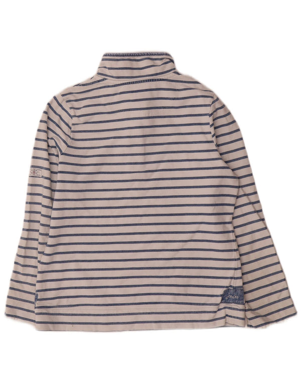 Joules Damen-Sweatshirt mit Knopfkragen, UK 12, Mittelblau gestreift
