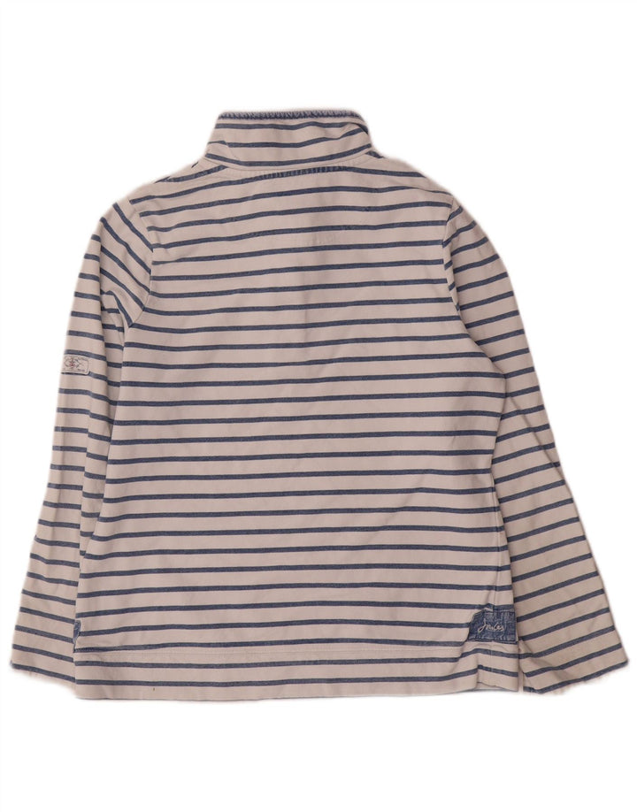 Joules Damen-Sweatshirt mit Knopfkragen, UK 12, Mittelblau gestreift