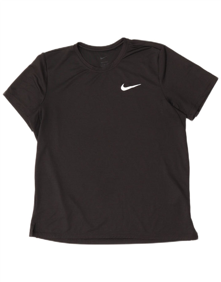 Nike Herren Dri Fit T-Shirt Top Large Schwarz Polyester
