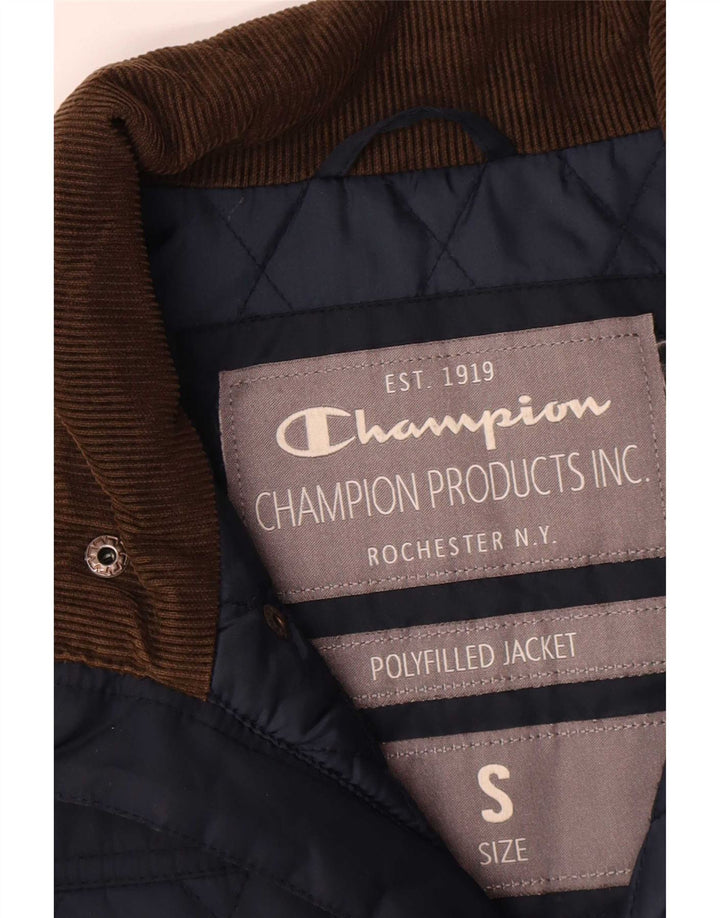 Champion Herren Steppjacke UK 36 Small Marineblau