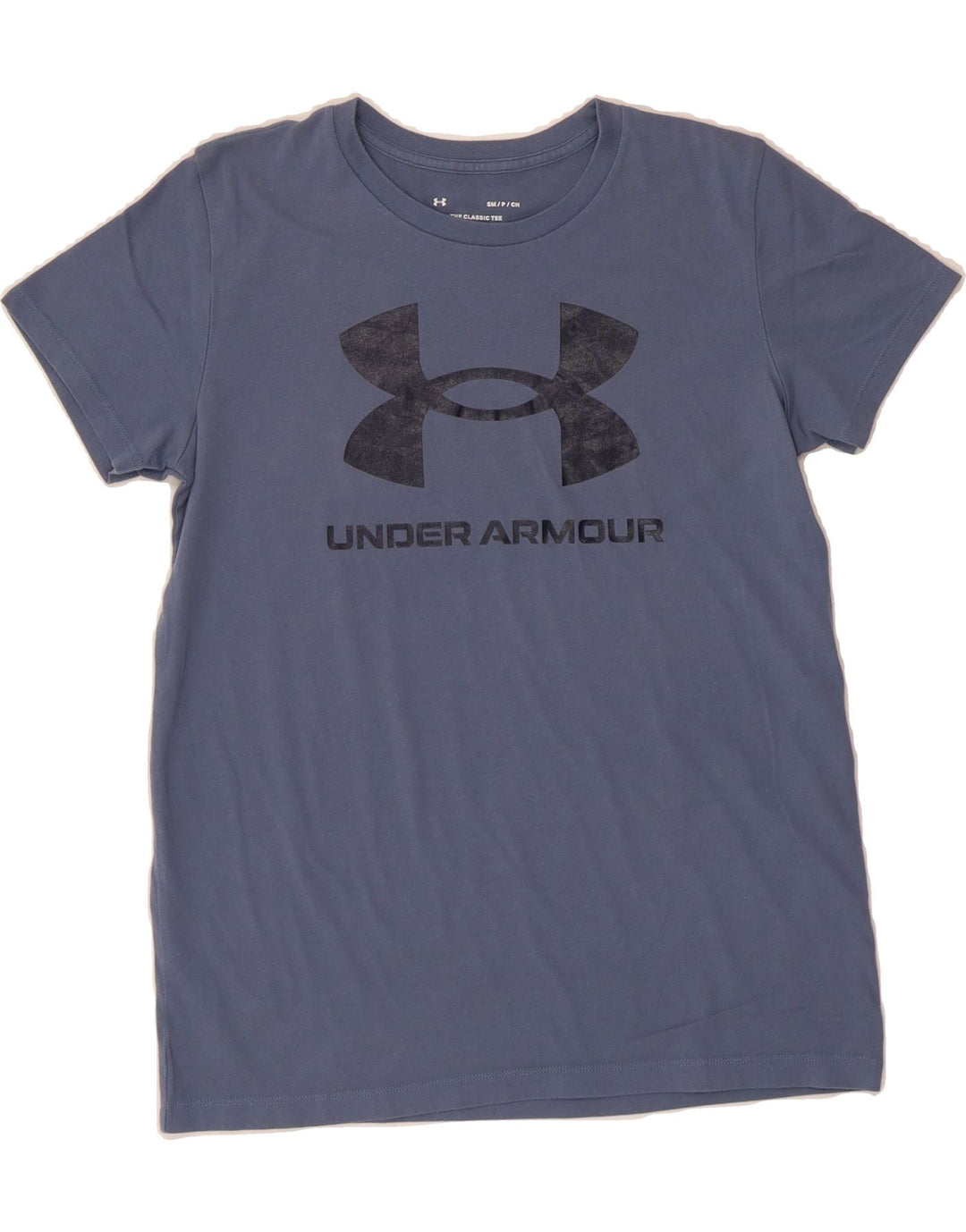 UNDER ARMOUR Mens Graphic T-Shirt Top Small Blue Vintage Under Armour and Second-Hand Under Armour from Messina Hembry 