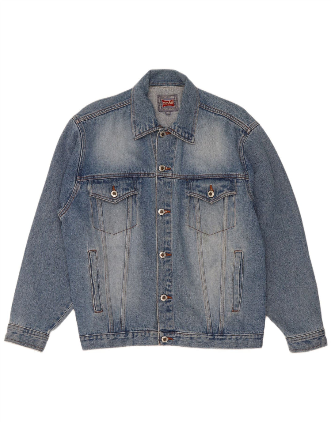 Master Herren Jeansjacke UK 38 Mittelblaue Baumwolle