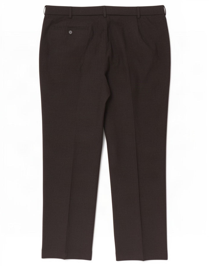 Gerade Herren-Anzughose von Marks & Spencer, W42, L33, schwarzes Polyester